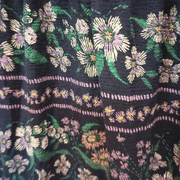 Old Navy Cottagecore Floral Dress M Tall Midi Maxi Blue Prairie Ruffle Peasant - Picture 7 of 14